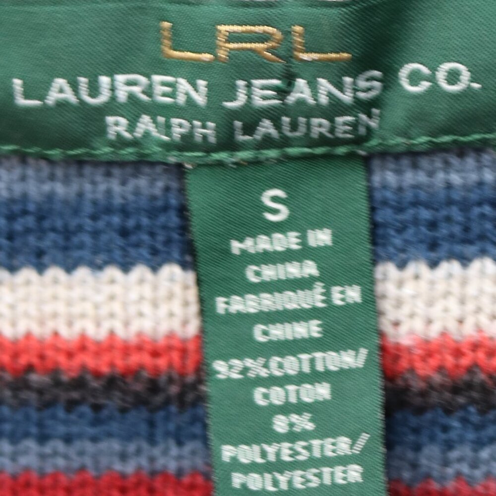 Ralph Lauren Striped Shawl Collar Cardigan in Blue, Red, Gray - Picture 5 of 5
